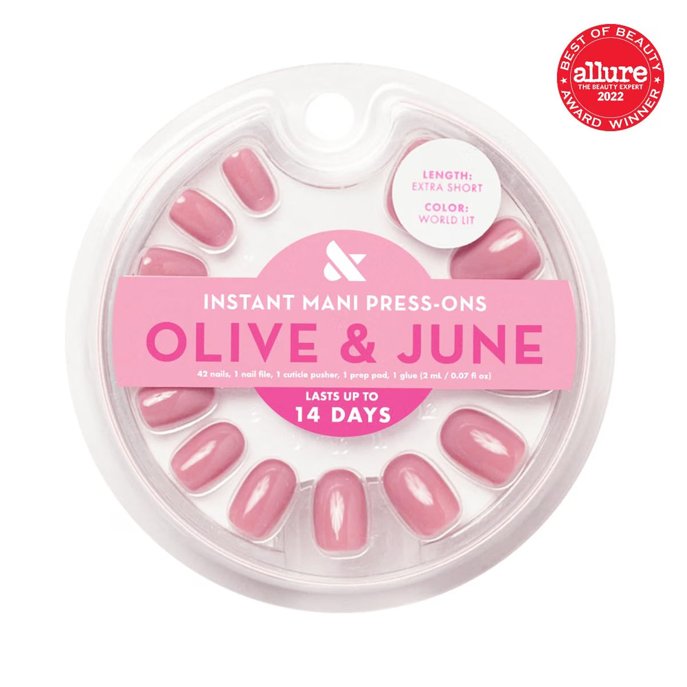 Olive & June Instant Mani Press On Nails Mauve | Extra Short, Round-2 sets